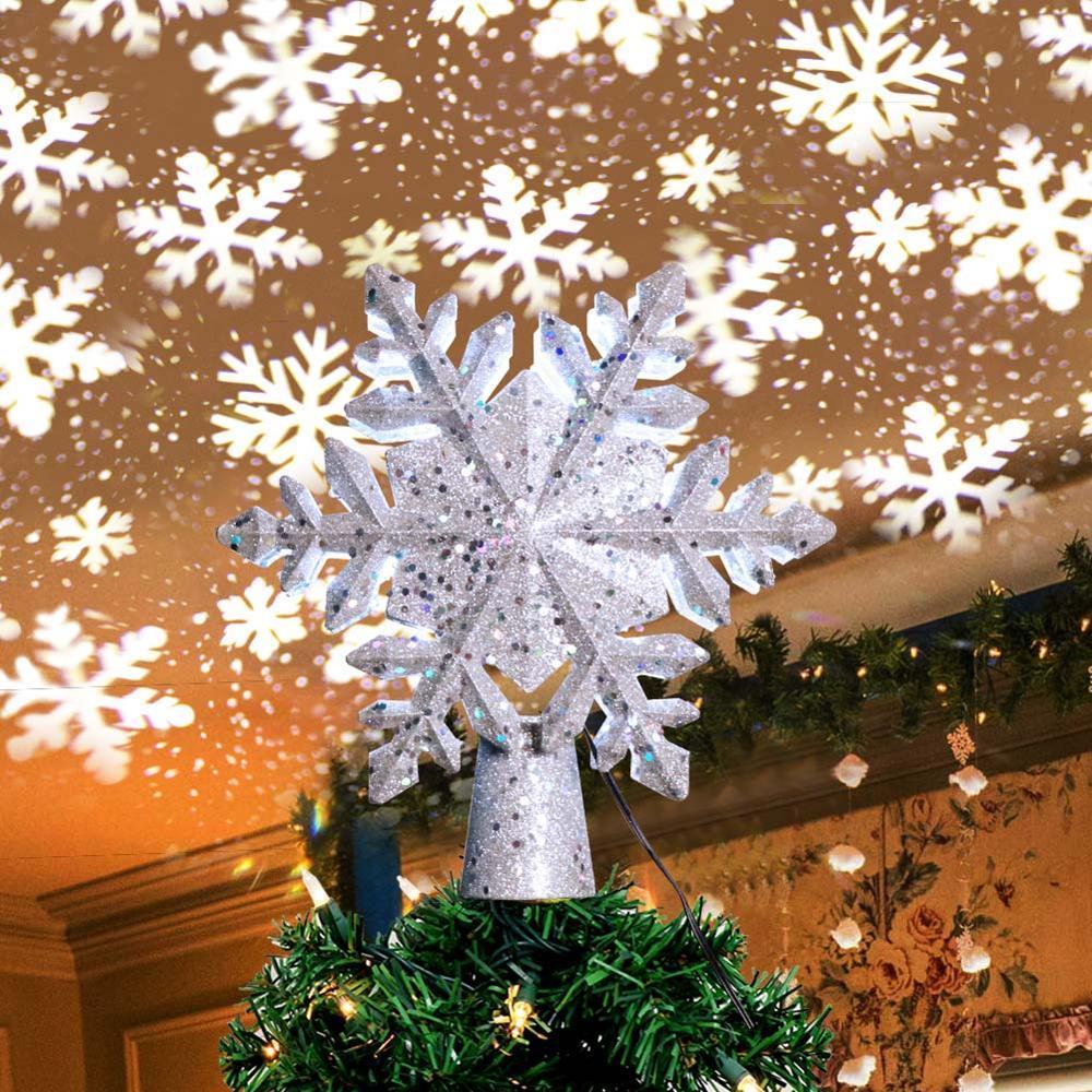 Christmas Decorations LED Snowflake Tree Topper, PVC, 24.8 × 23.3 × 5 cm