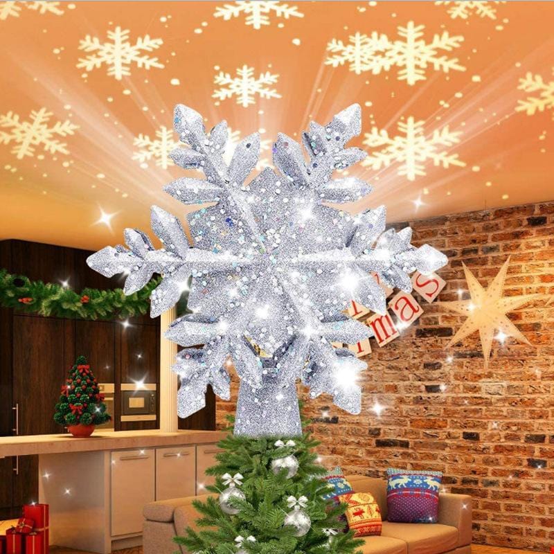 Christmas Decorations LED Snowflake Tree Topper, PVC, 24.8 × 23.3 × 5 cm