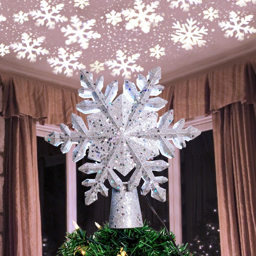 Christmas Decorations LED Snowflake Tree Topper, PVC, 24.8 × 23.3 × 5 cm