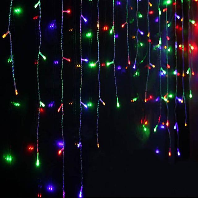 Christmas LED Icicle Lights, 13ft, 19 Hanging Lines, 96 LEDs