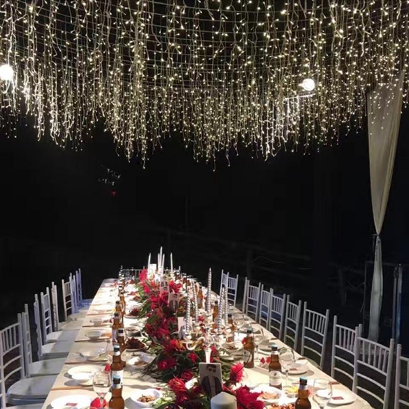 Christmas LED Icicle Lights, 13ft, 19 Hanging Lines, 96 LEDs
