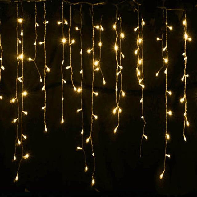 Christmas LED Icicle Lights, 13ft, 19 Hanging Lines, 96 LEDs