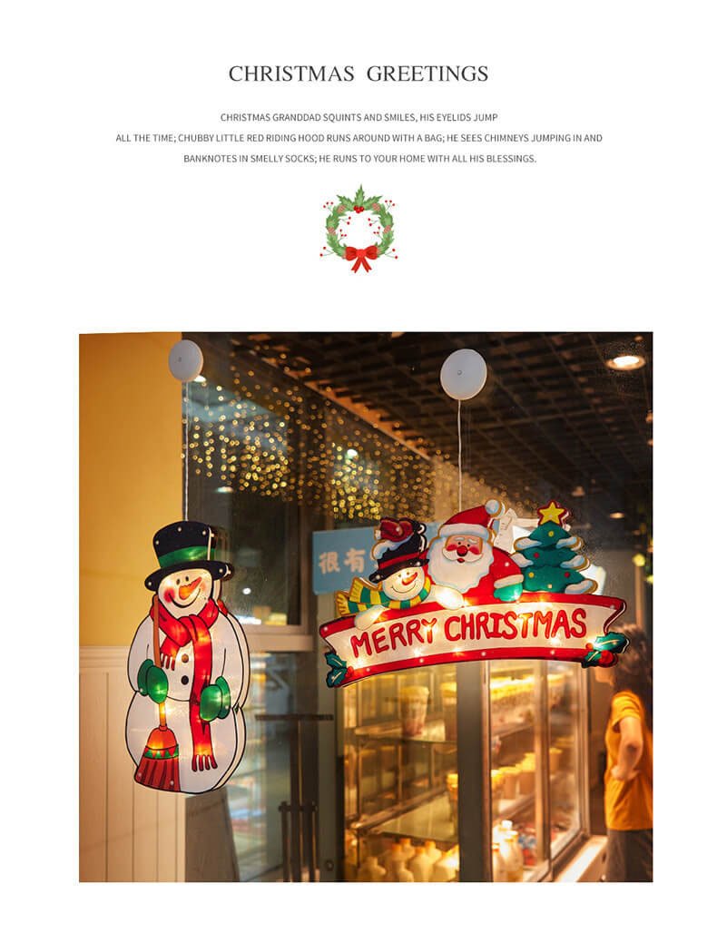 Christmas LED Suction Cup Window Light, 9.84" × 18.11"