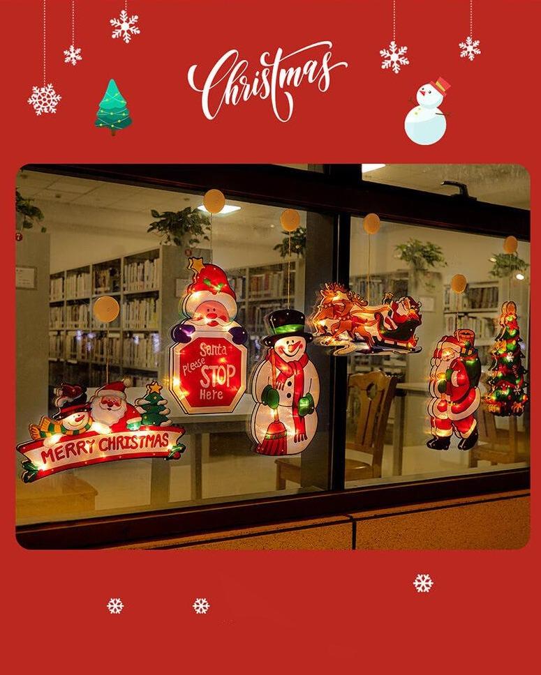 Christmas LED Suction Cup Window Light, 9.84" × 18.11"