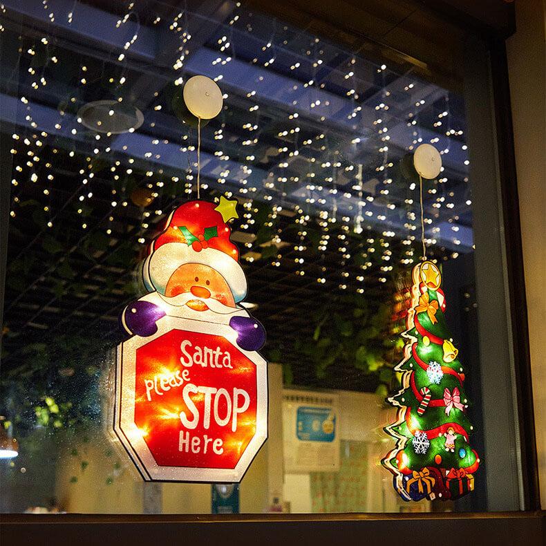 Christmas LED Suction Cup Window Light, 9.84" × 18.11"