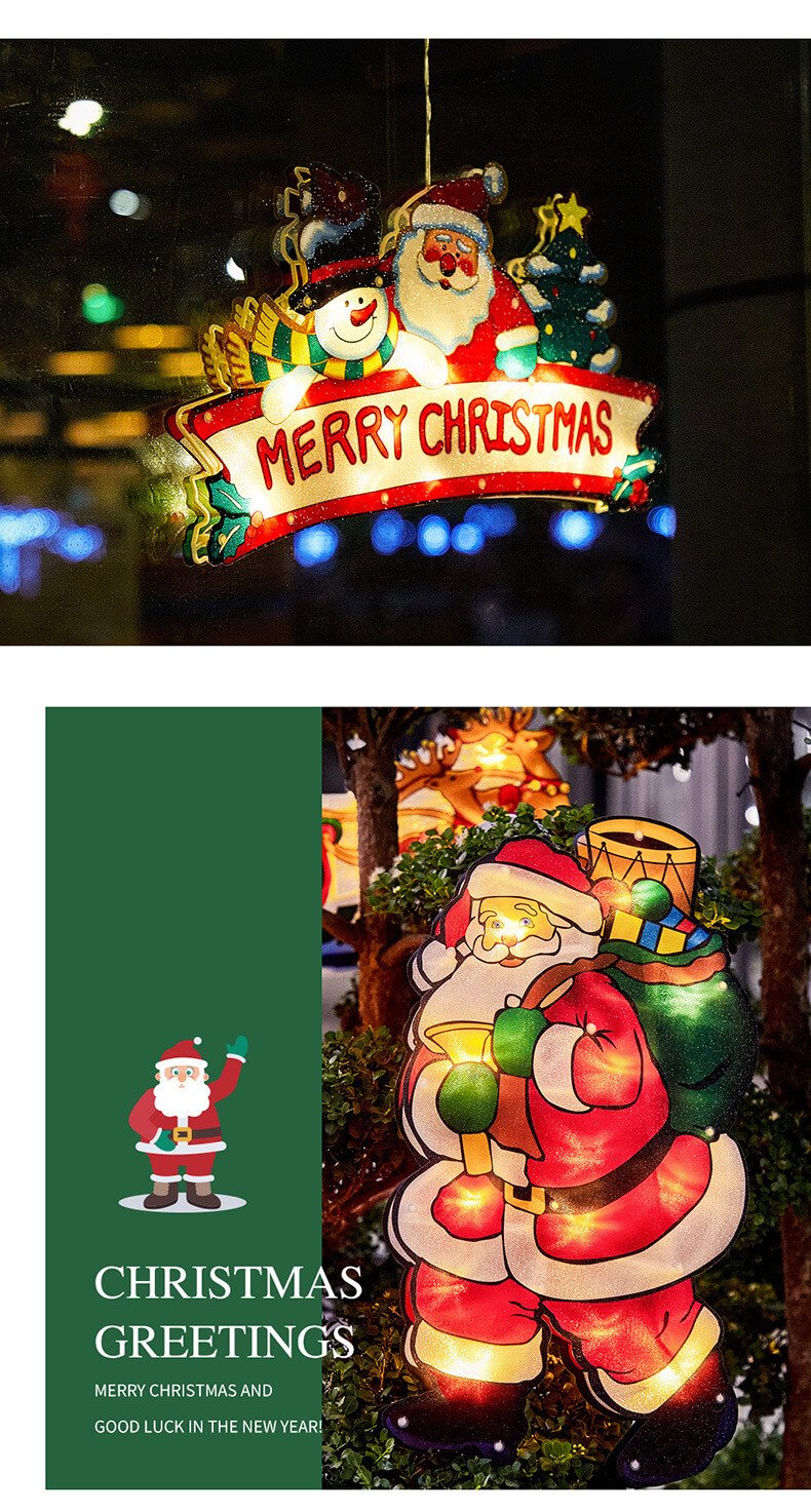 Christmas LED Suction Cup Window Light, 9.84" × 18.11"