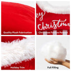 Christmas Sleigh Dog Bed in Crystal Velvet, Faux Fur & Non-Slip Base