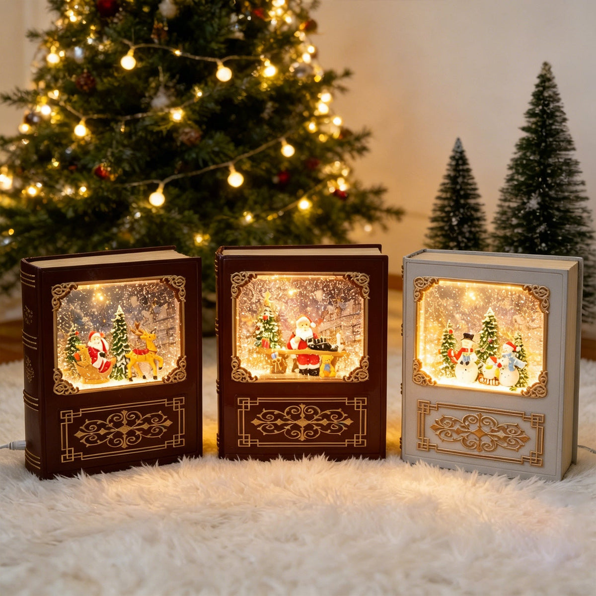 Christmas Tree Decoration Snow Globe with Santa and LED Light