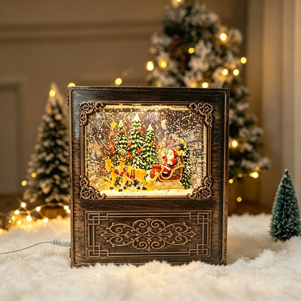 Christmas Tree Decoration Snow Globe with Santa and LED Light