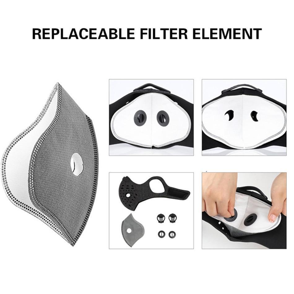 Face Mask Breathable Neoprene Anti Pollution - 5-Layer PM2.5 Filter, Reusable, view 5
