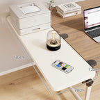 Clamp-On Adjustable Wooden Desk Side Shelf Extension, Foldable Bracket