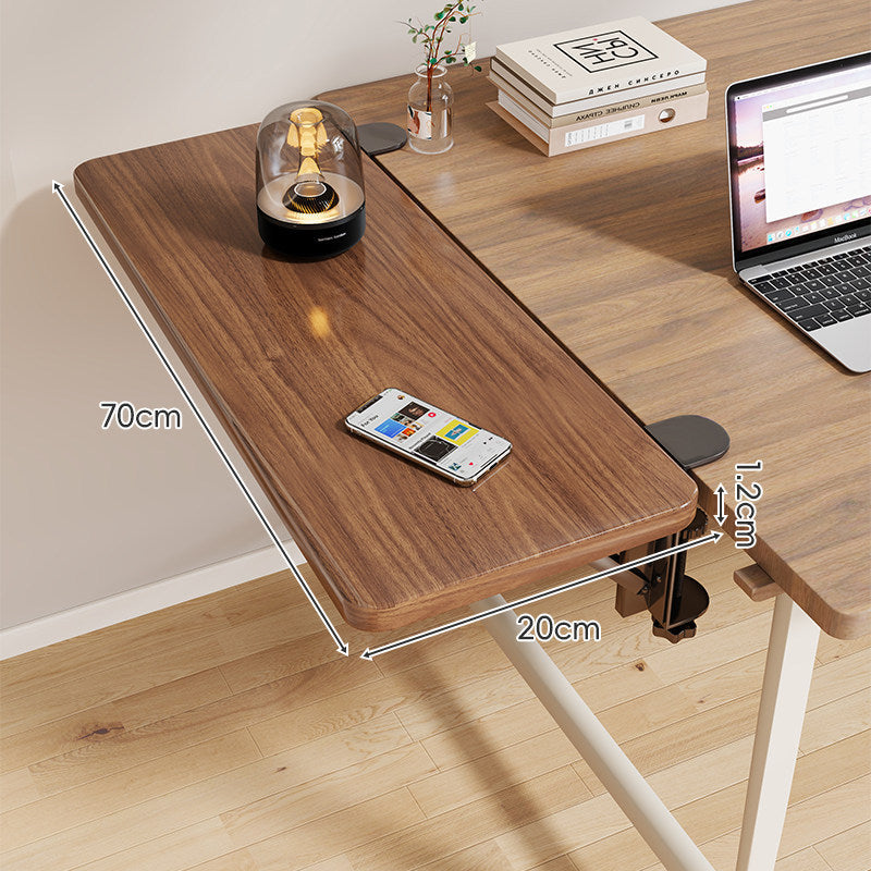 Clamp-On Adjustable Wooden Desk Side Shelf Extension, Foldable Bracket