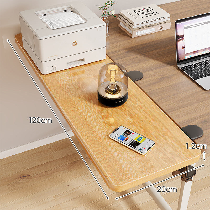 Clamp-On Adjustable Wooden Desk Side Shelf Extension, Foldable Bracket