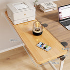 Clamp-On Adjustable Wooden Desk Side Shelf Extension, Foldable Bracket