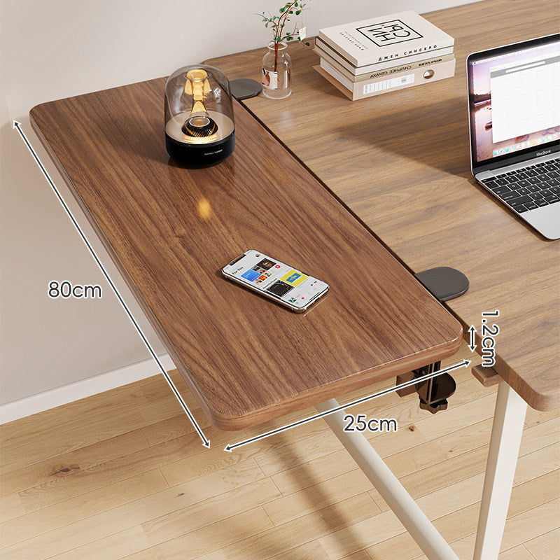 Clamp-On Adjustable Wooden Desk Side Shelf Extension, Foldable Bracket