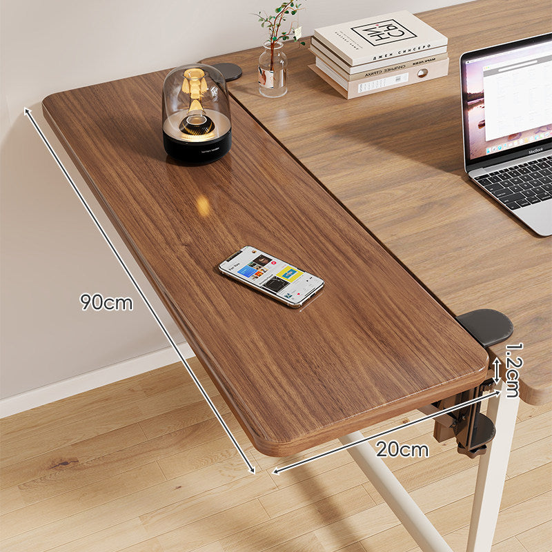 Clamp-On Adjustable Wooden Desk Side Shelf Extension, Foldable Bracket