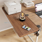 Clamp-On Adjustable Wooden Desk Side Shelf Extension, Foldable Bracket