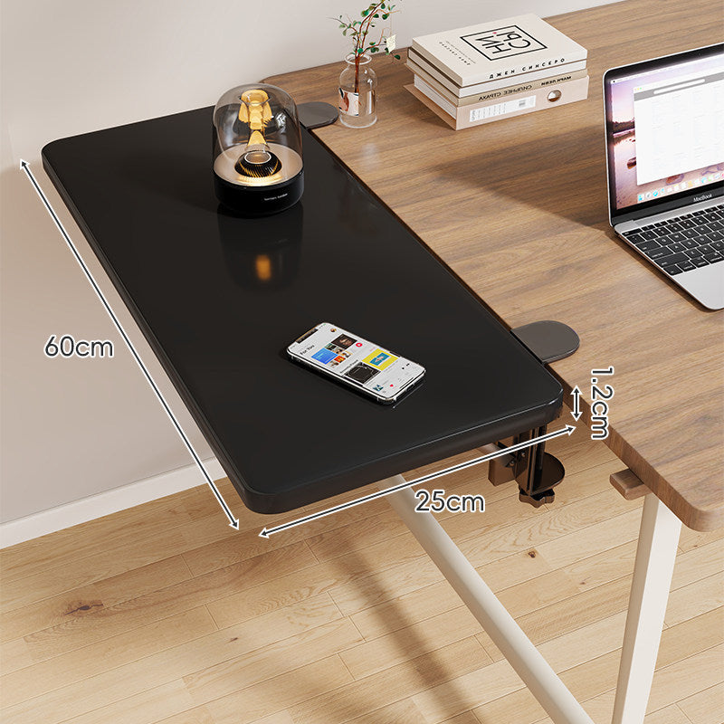 Clamp-On Adjustable Wooden Desk Side Shelf Extension, Foldable Bracket
