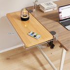 Clamp-On Adjustable Wooden Desk Side Shelf Extension, Foldable Bracket