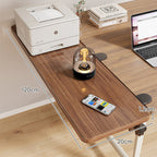 Clamp-On Adjustable Wooden Desk Side Shelf Extension, Foldable Bracket
