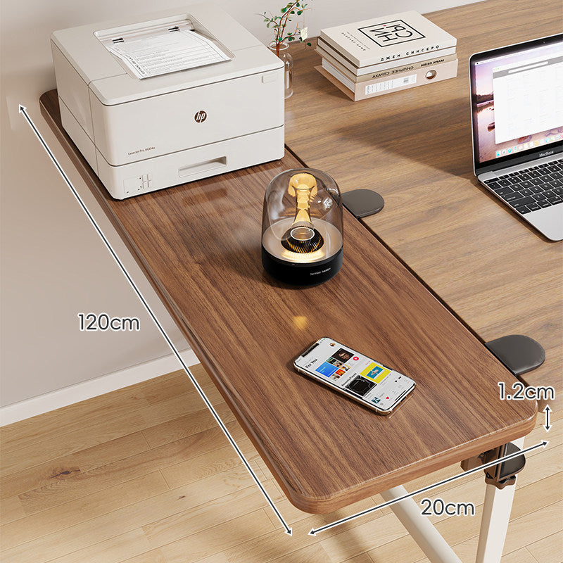 Clamp-On Adjustable Wooden Desk Side Shelf Extension, Foldable Bracket
