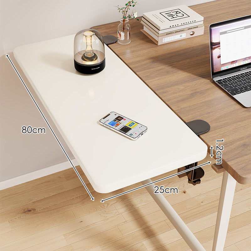 Clamp-On Adjustable Wooden Desk Side Shelf Extension, Foldable Bracket