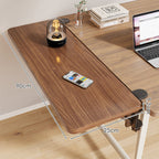 Clamp-On Adjustable Wooden Desk Side Shelf Extension, Foldable Bracket