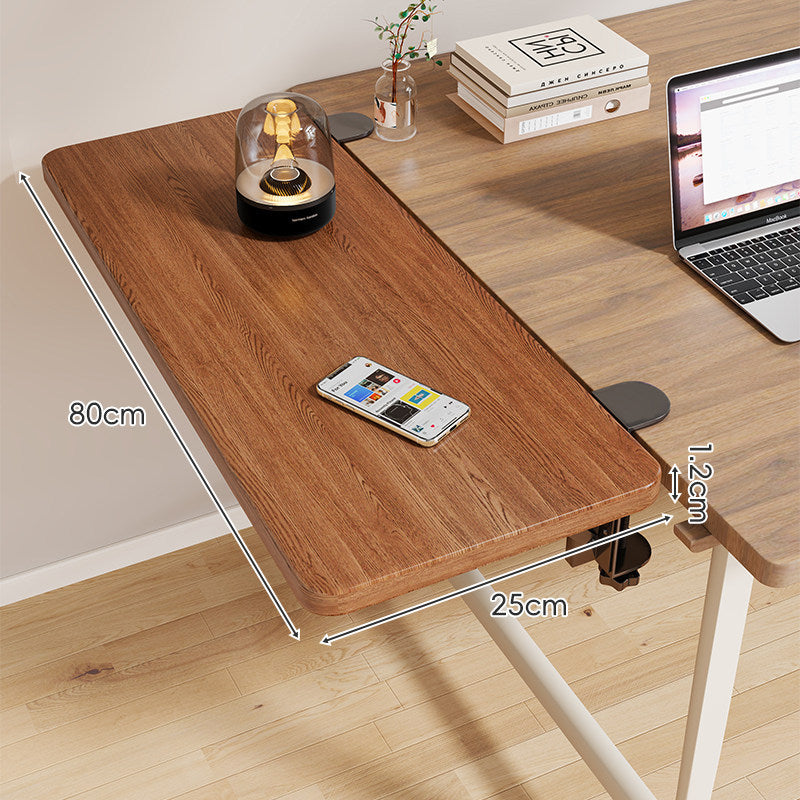 Clamp-On Adjustable Wooden Desk Side Shelf Extension, Foldable Bracket