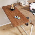 Clamp-On Adjustable Wooden Desk Side Shelf Extension, Foldable Bracket