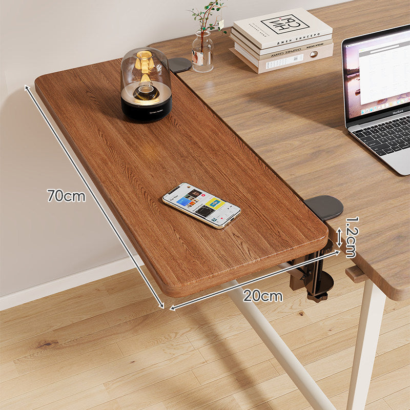 Clamp-On Adjustable Wooden Desk Side Shelf Extension, Foldable Bracket