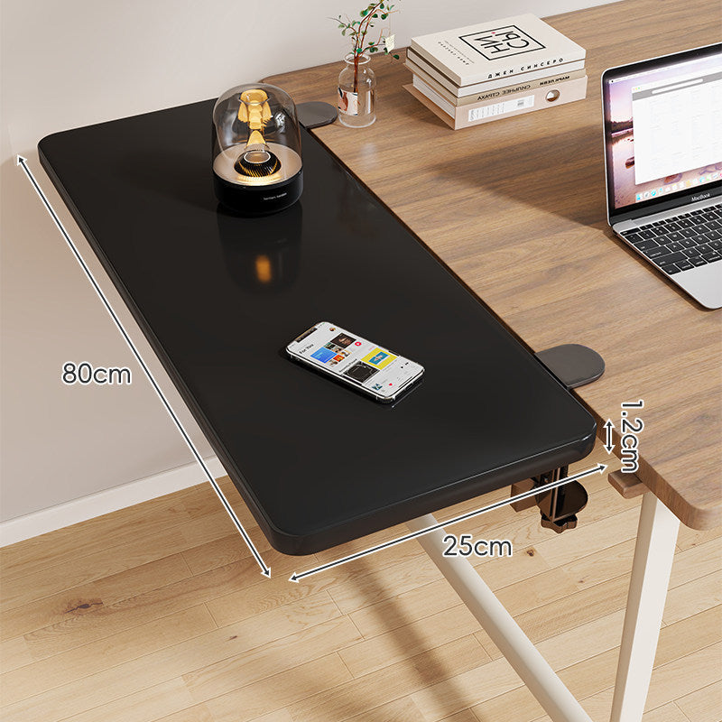 Clamp-On Adjustable Wooden Desk Side Shelf Extension, Foldable Bracket