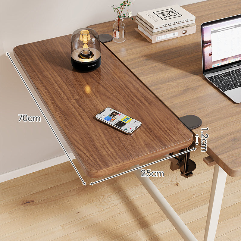 Clamp-On Adjustable Wooden Desk Side Shelf Extension, Foldable Bracket
