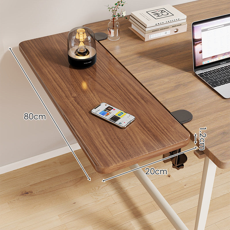Clamp-On Adjustable Wooden Desk Side Shelf Extension, Foldable Bracket