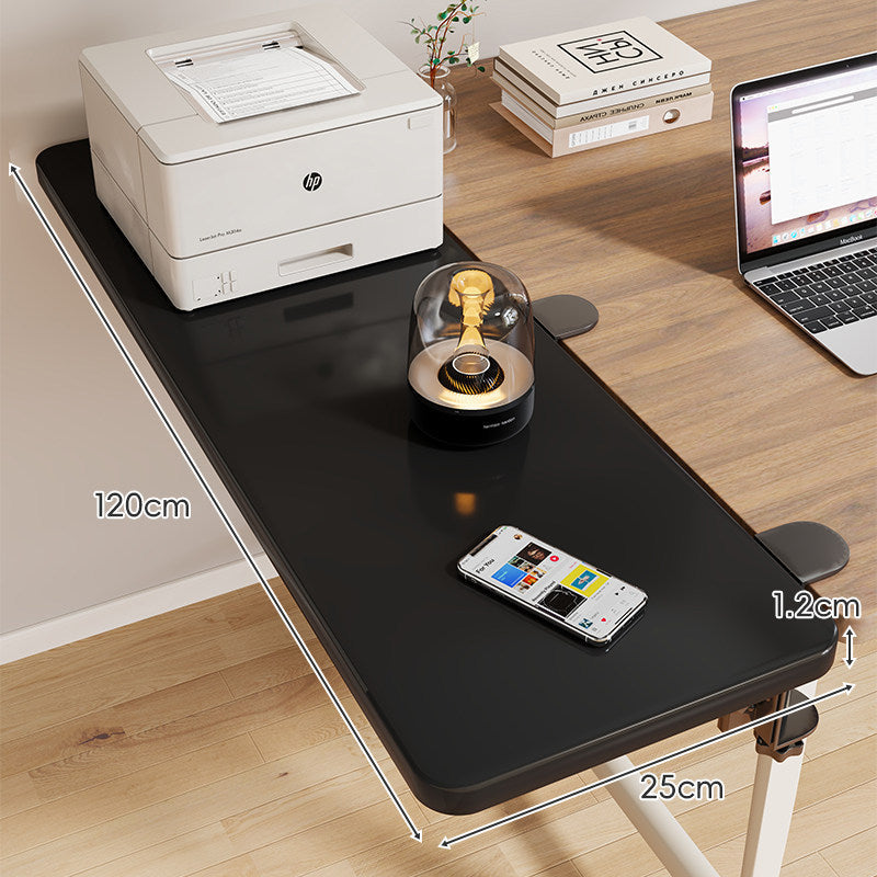 Clamp-On Adjustable Wooden Desk Side Shelf Extension, Foldable Bracket