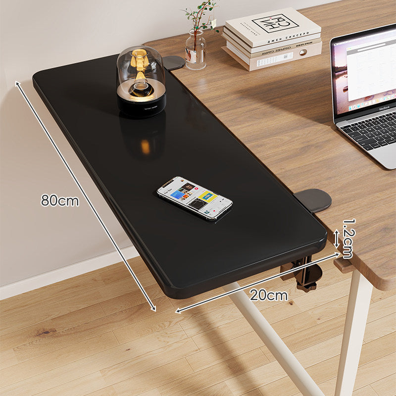Clamp-On Adjustable Wooden Desk Side Shelf Extension, Foldable Bracket