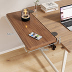 Clamp-On Adjustable Wooden Desk Side Shelf Extension, Foldable Bracket
