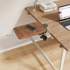 Clamp-On Adjustable Wooden Desk Side Shelf Extension, Foldable Bracket