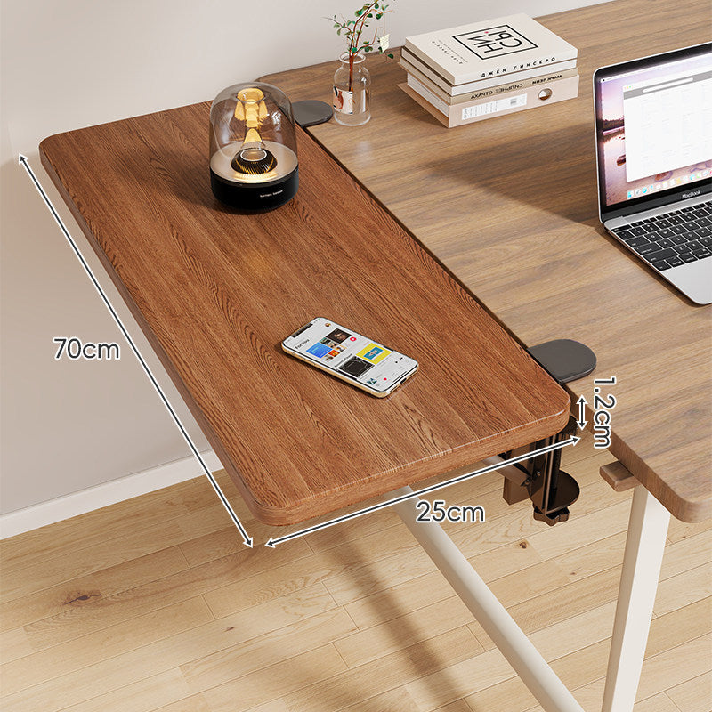 Clamp-On Adjustable Wooden Desk Side Shelf Extension, Foldable Bracket