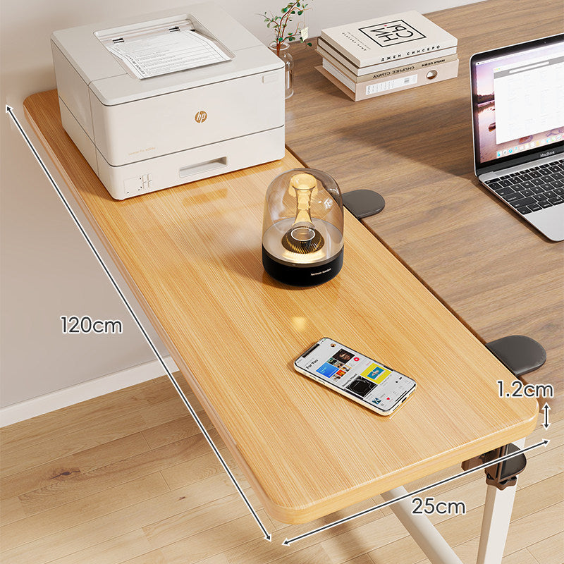 Clamp-On Adjustable Wooden Desk Side Shelf Extension, Foldable Bracket