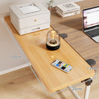 Clamp-On Adjustable Wooden Desk Side Shelf Extension, Foldable Bracket