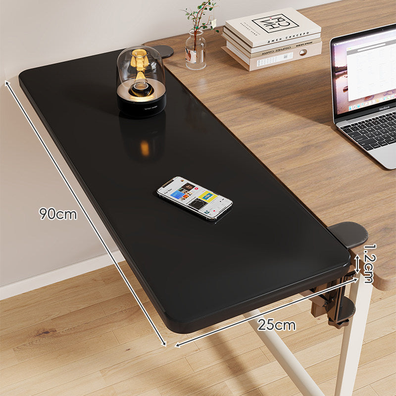 Clamp-On Adjustable Wooden Desk Side Shelf Extension, Foldable Bracket
