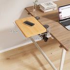 Clamp-On Adjustable Wooden Desk Side Shelf Extension, Foldable Bracket