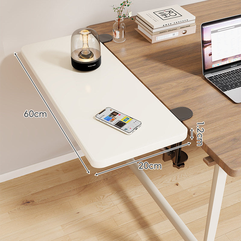 Clamp-On Adjustable Wooden Desk Side Shelf Extension, Foldable Bracket