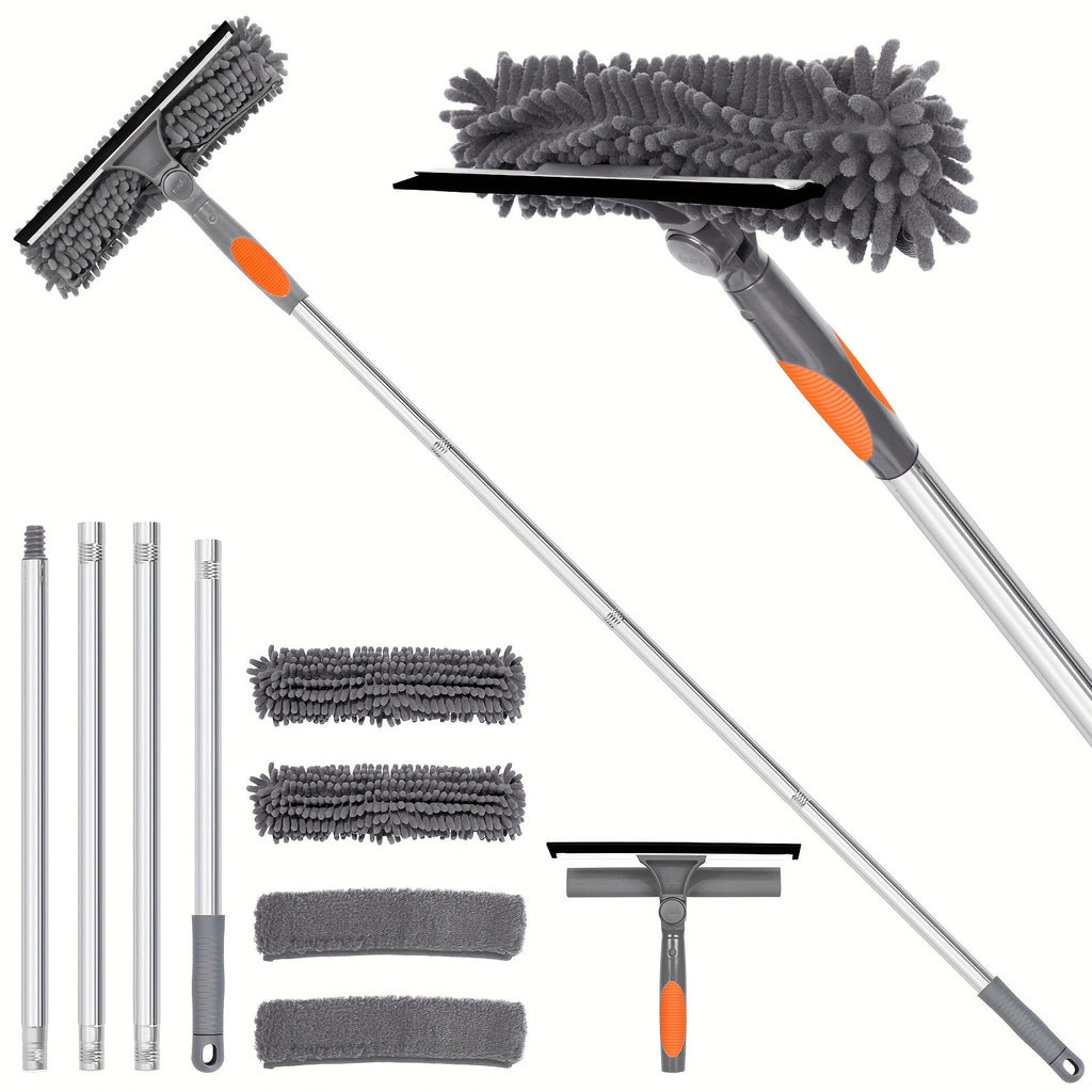 Telescopic Window and Glass Cleaner - 2-in-1 Squeegee, 182 cm Reach, view 10