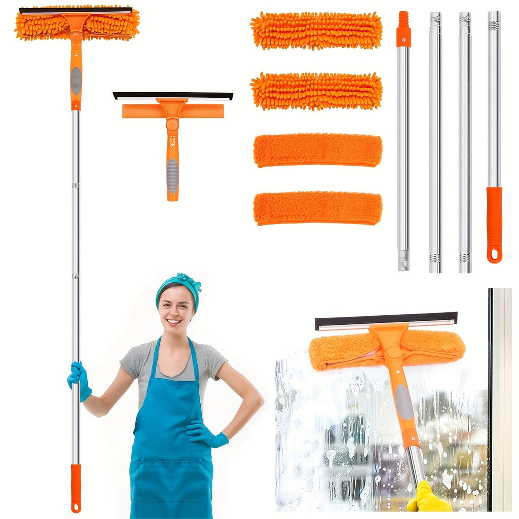 Telescopic Window and Glass Cleaner - 2-in-1 Squeegee, 182 cm Reach, view 9
