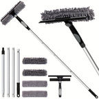 Telescopic Window and Glass Cleaner - 2-in-1 Squeegee, 182 cm Reach