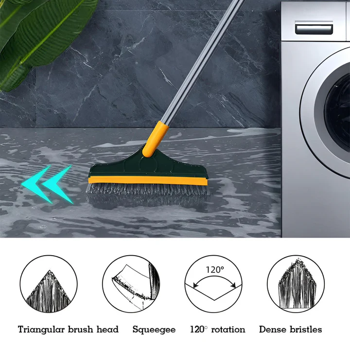 Heavy-Duty Floor Scrub Brush - Medium-Firm Nylon Bristles, Non-Toxic PP Handle, view 2
