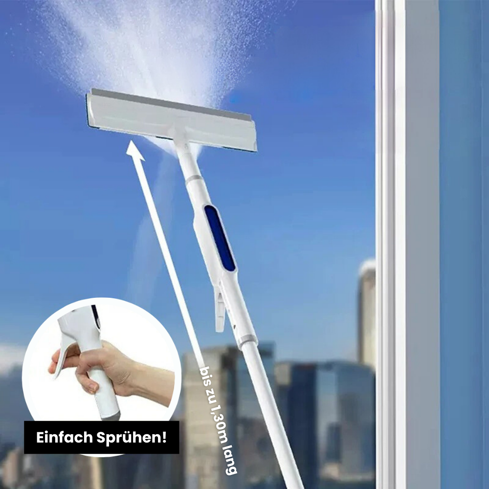 3-in-1 Rotatable Window Cleaner with Telescopic Handle - Built-in Spray, 130 cm, view 2