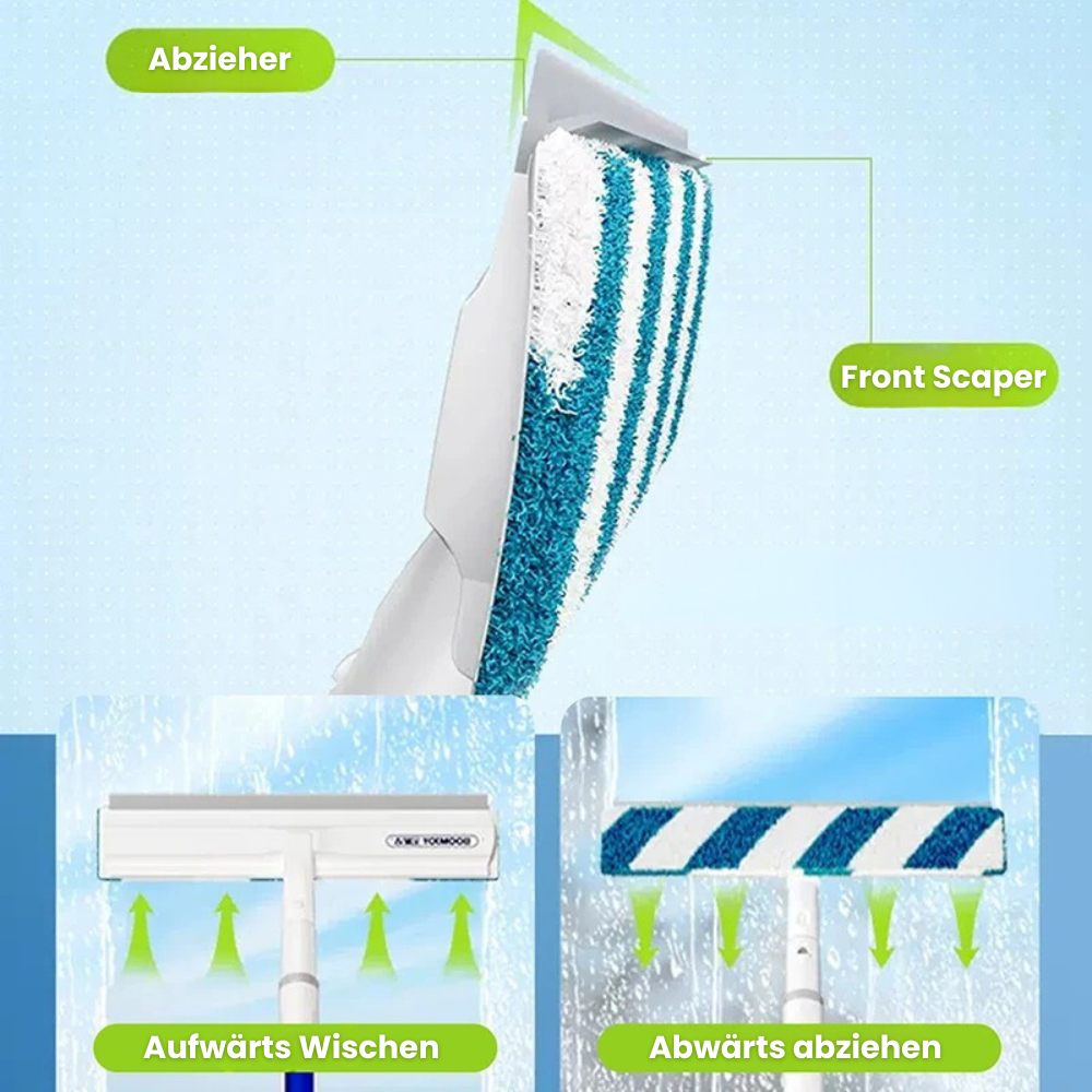 3-in-1 Rotatable Window Cleaner with Telescopic Handle - Built-in Spray, 130 cm, view 4