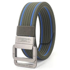 Unisex Canvas Belt with Double Metal Ring Buckle - 170 cm, Striped Pattern, view 13